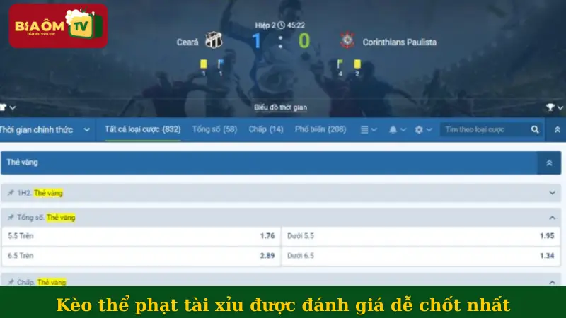 Kèo thể phạt tài xỉu được đánh giá dễ chốt nhất